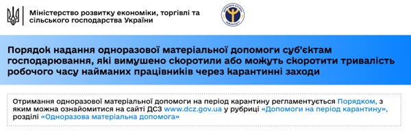 Як отримати допомогу роботодавцю, який скорочує робочий час працівників через карантинні обмеження. Інфографіка