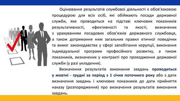 Щорічне оцінювання результатів службової діяльності держслужбовця