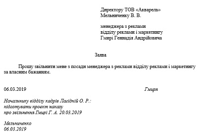 звільнення з ініціативи працівника