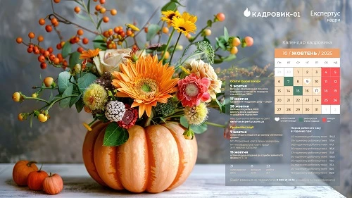 Виробничий календар на жовтень 2025