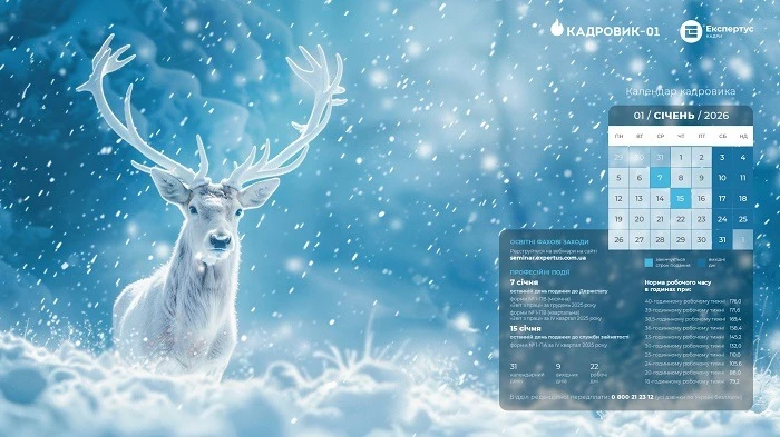 Виробничий календар на січень 2026