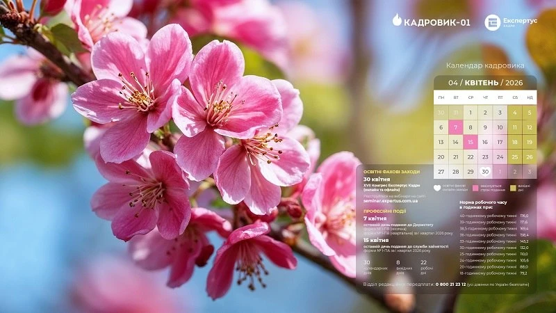 Виробничий календар на квітень 2026
