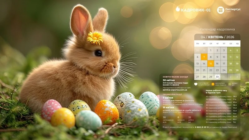 Виробничий календар на квітень 2026