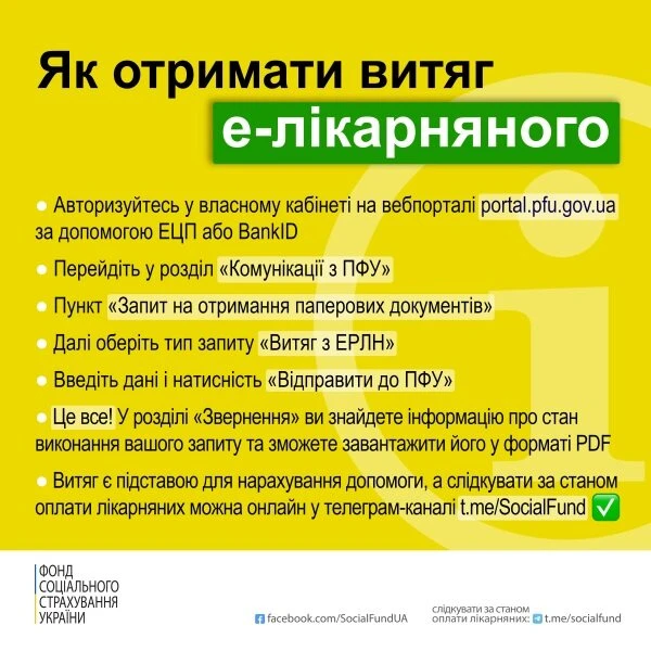 Розкажіть працівникам, як отримати допомогу за е-лікарняним на підставі витягу