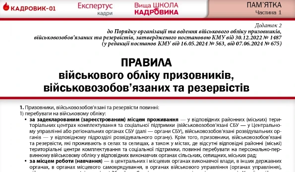 Розширили перелік персональних даних військовозобов’язаних у Реєстрі