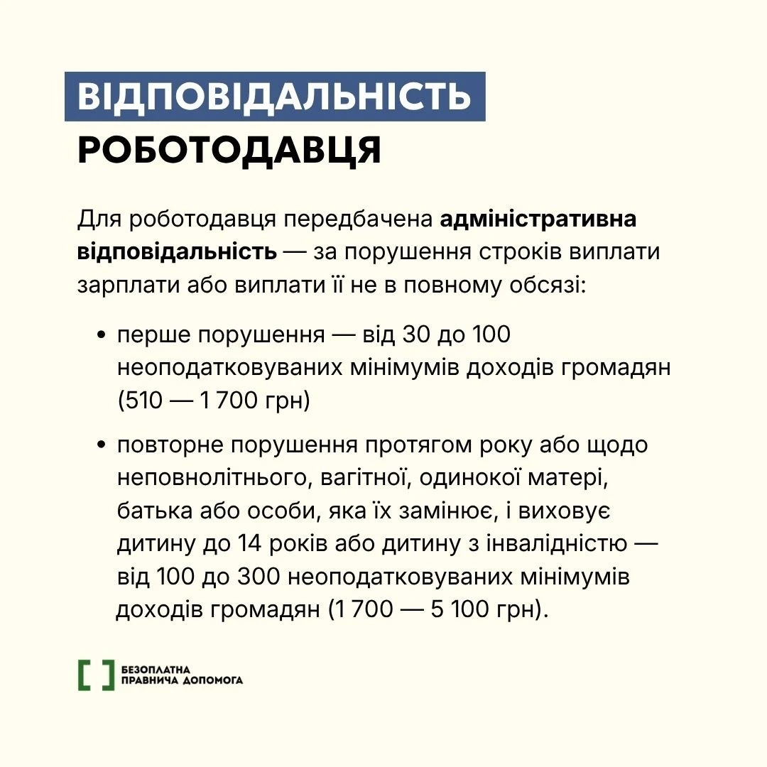 Відповідальність за несвоєчасну виплату зарплати: яке покарання чекає на роботодавців? (інфографіка)  