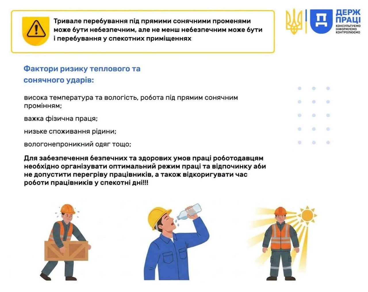 Спека: ризики для працівників та їх профілактика (інфографіка)