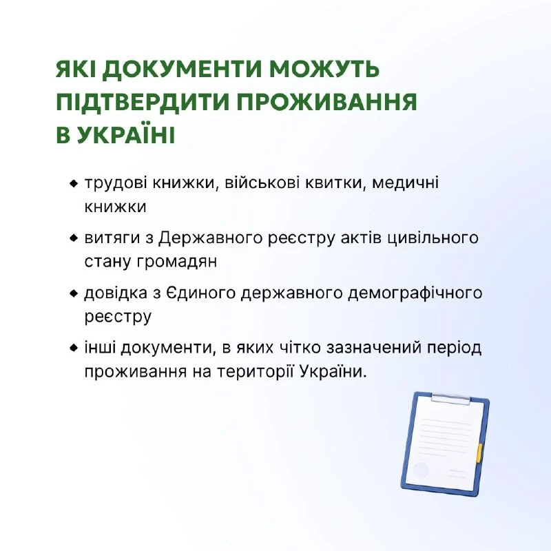 Підтвердження місця проживання для оформлення громадянства: роз'яснення від Мін'юсту (інфографіка)