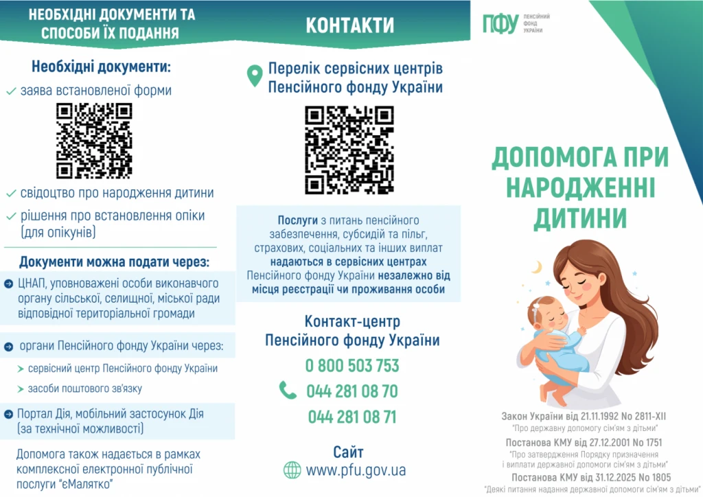 Допомога при народженні дитини: як отримати (інфографіка)  