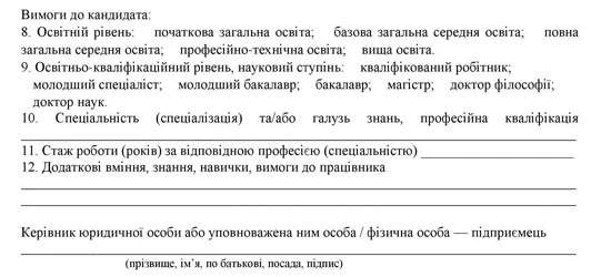 Звіт № 3-ПН «Інформація про попит на робочу силу (вакансії)»