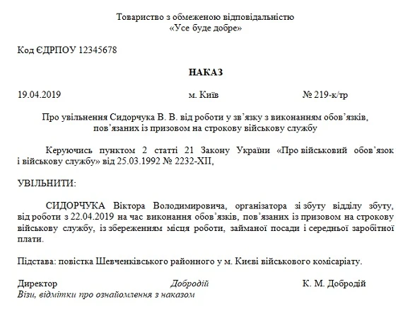 осінній військовий призов 2019